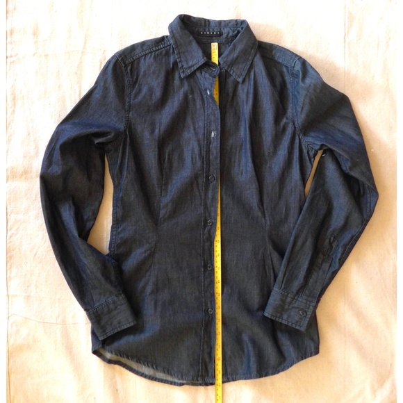 Sisley Women XS Cotton Denim Blouse - Picture 15 of 16